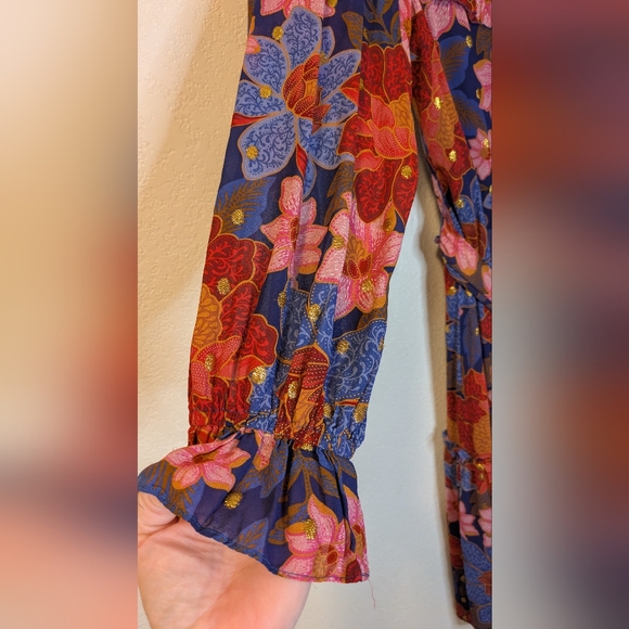 Farm Rio Navy Garden Midi Dress - Picture 11 of 16